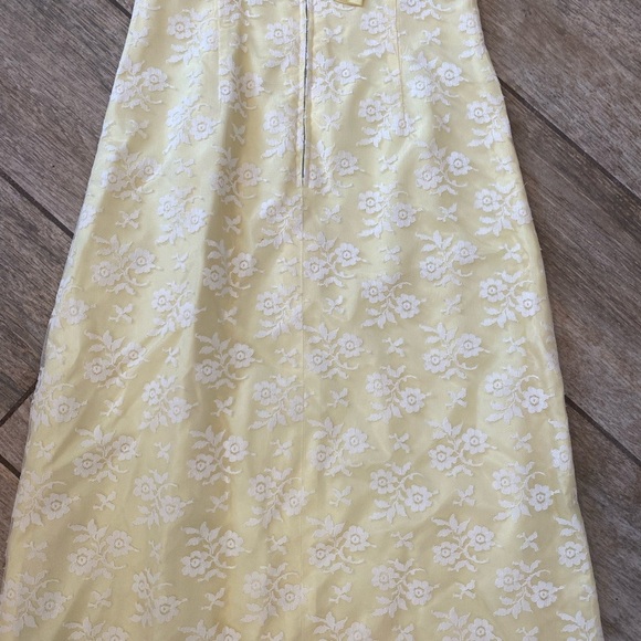 Vintage Girls Children’s Lace Yellow Handmade Long Dress Size 7 1960s Style - Picture 7 of 8
